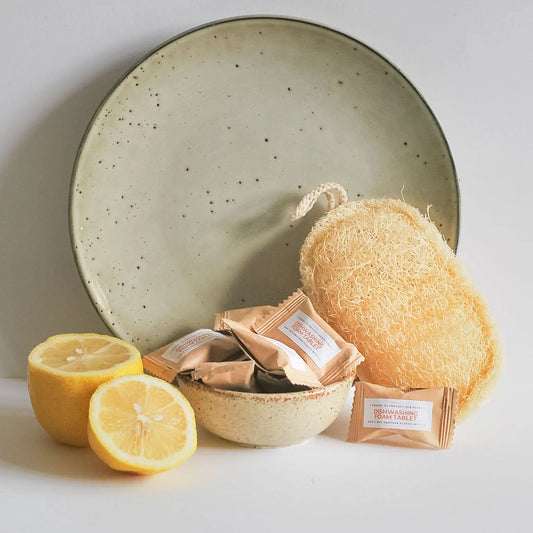 Dishwashing Detergent Tablet and Loofah Sponge